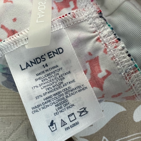 Lands End Floral Tankini Halter Top 14 - Picture 4 of 4